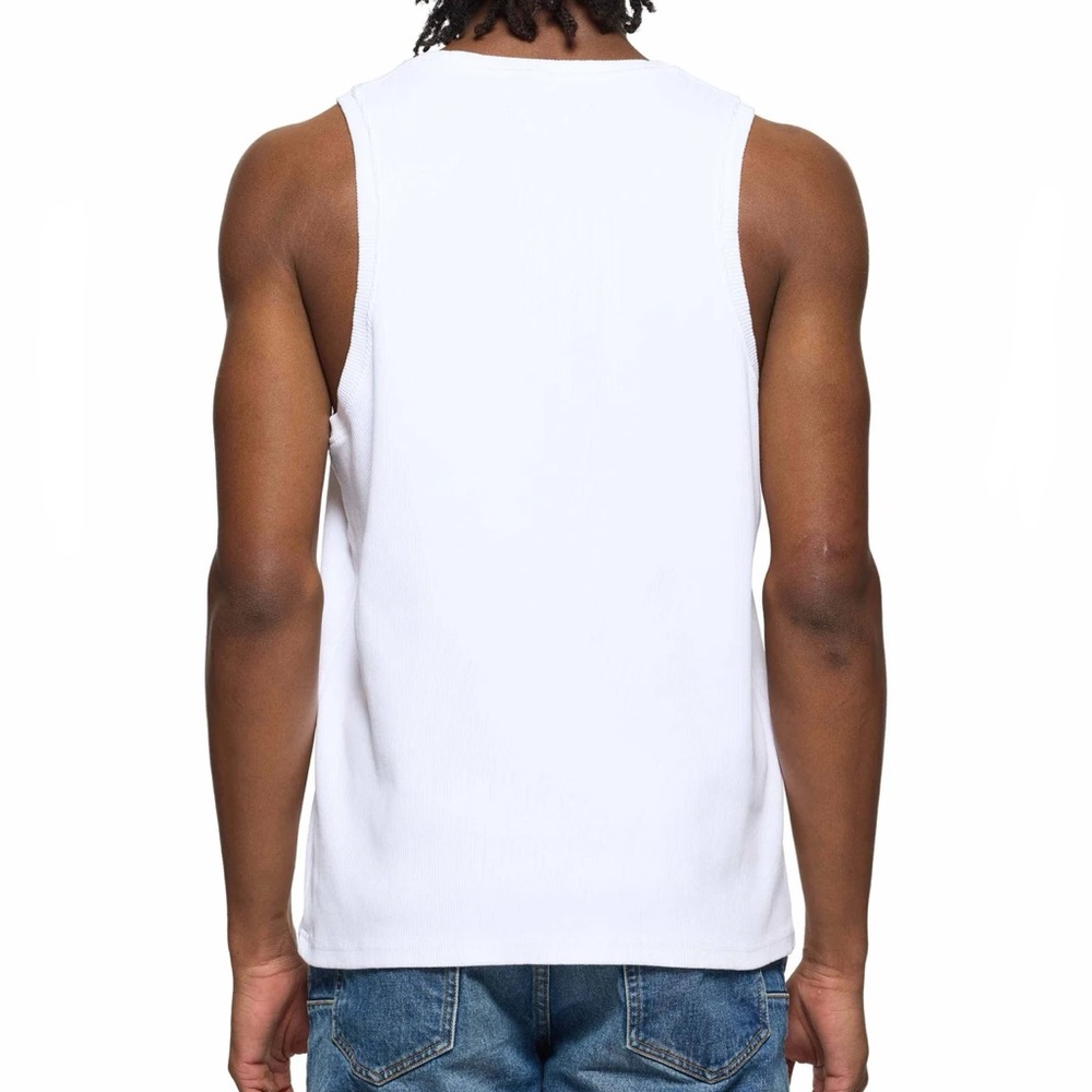 White Ribbed Tank Top - Picture 3 of 4